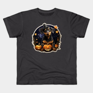 doberman halloween theme Kids T-Shirt